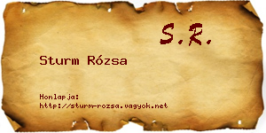 Sturm Rózsa névjegykártya